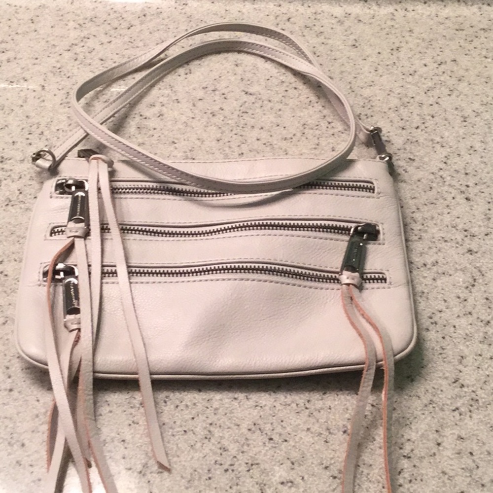 Rebecca Minkoff three zip rocker crossbody grey